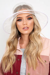 Transparent White Oversized Hat - Elvi