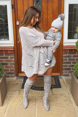 Grey Scallop Hem Knit Jumper - Elyssa