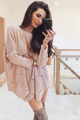 Pink Scallop Hem Knit Jumper - Elyssa