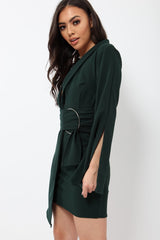 Green Blazer Dress with Ring Belt Detail - Emilie
