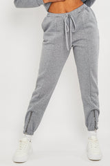 Grey Zip Ankle Joggers - Lanah