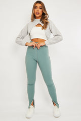 Grey Extreme Cropped Sweatshirt - Fleur