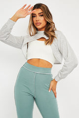 Grey Extreme Cropped Sweatshirt - Fleur