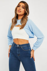 Blue Extreme Cropped Sweatshirt - Fleur