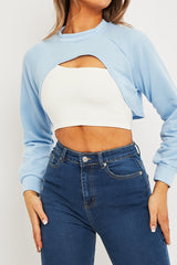 Blue Extreme Cropped Sweatshirt - Fleur