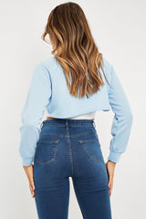 Blue Extreme Cropped Sweatshirt - Fleur
