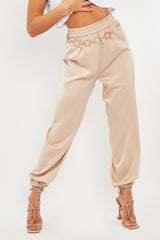 Stone Luxe Satin Joggers - Ilona