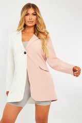 Pink Splice Oversized Blazer - Henny