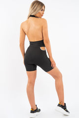 Black Lime Ring Zip Cycling Short Bodysuit Co-ord - Issi