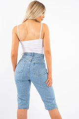 White Slinky Ruched Detail Bodysuit - Edie