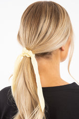 Yellow Bow Detail Scrunchy - Cattie