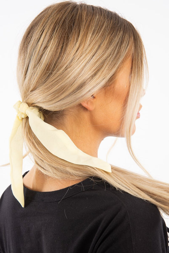 Yellow Bow Detail Scrunchy - Cattie