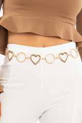 Gold Heart Detail Chain Belt - Senaya