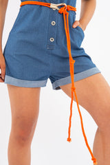 Orange Rope Gold Detail Belt - Tory