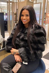Black Faux Fur Jacket - Estelle