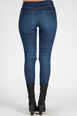 Indigo Distressed High Waisted Skinny Jeans - Erin