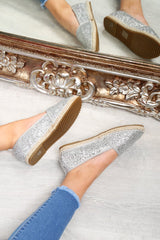 Silver Glitter Espadrilles - Ivery