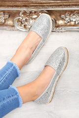 Silver Glitter Espadrilles - Ivery