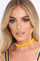 Mustard Velvet Thin Choker - Esra