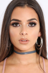 Grey PU thin Choker - Fayth