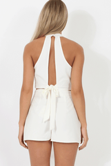 White Tie Front Two Piece - Esta