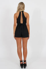 Black Tie Front Two Piece - Esta