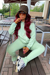 Mint Cropped Oversized Hoodie and Joggers Co-ord - Karenza