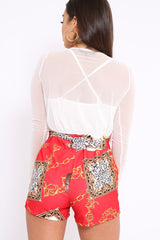 White Mesh Plunge Front Bodysuit - Eyra