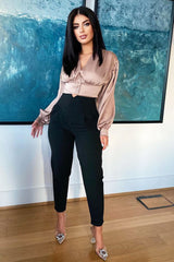 Black Extreme High Waist Tailored Trousers - Yaz