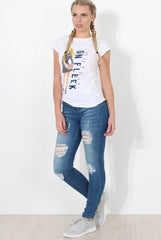 White Slogan Top - Farrah