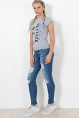 Grey Slogan Top - Farrah