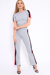 Grey with Red and Black Side Stripe Co-ord - Farris