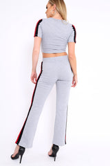 Grey with Red and Black Side Stripe Co-ord - Farris