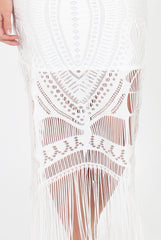 White Crochet Tassel Skirt - Faye