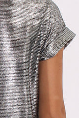 Silver Metallic Shimmer Top - Fearne