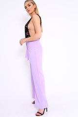 Lilac Plunge Front Lace Jumpsuit - Felice