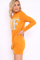 Mustard Femme Fatal Hooded Dress - Ivanna