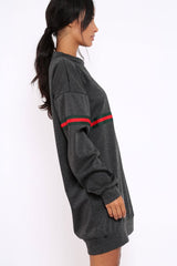 Grey Stripe Jumper Dress - Finley