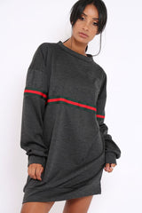 Grey Stripe Jumper Dress - Finley
