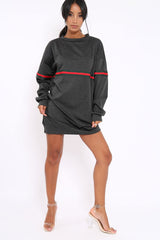 Grey Stripe Jumper Dress - Finley