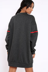 Grey Stripe Jumper Dress - Finley