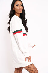 White Stripe Jumper Dress - Finley