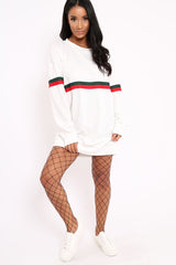 White Stripe Jumper Dress - Finley