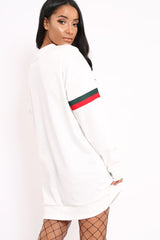 White Stripe Jumper Dress - Finley