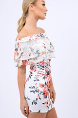 Cream Lace Bardot Dress - Mariella