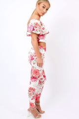 Cream Floral Tapered Trousers - Minnie