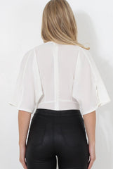Florance White Plunge Bodysuit