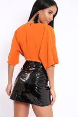 Orange Plunge Bodysuit - Florence