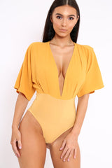 Mustard Plunge Bodysuit - Florence