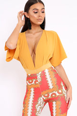 Mustard Plunge Bodysuit - Florence